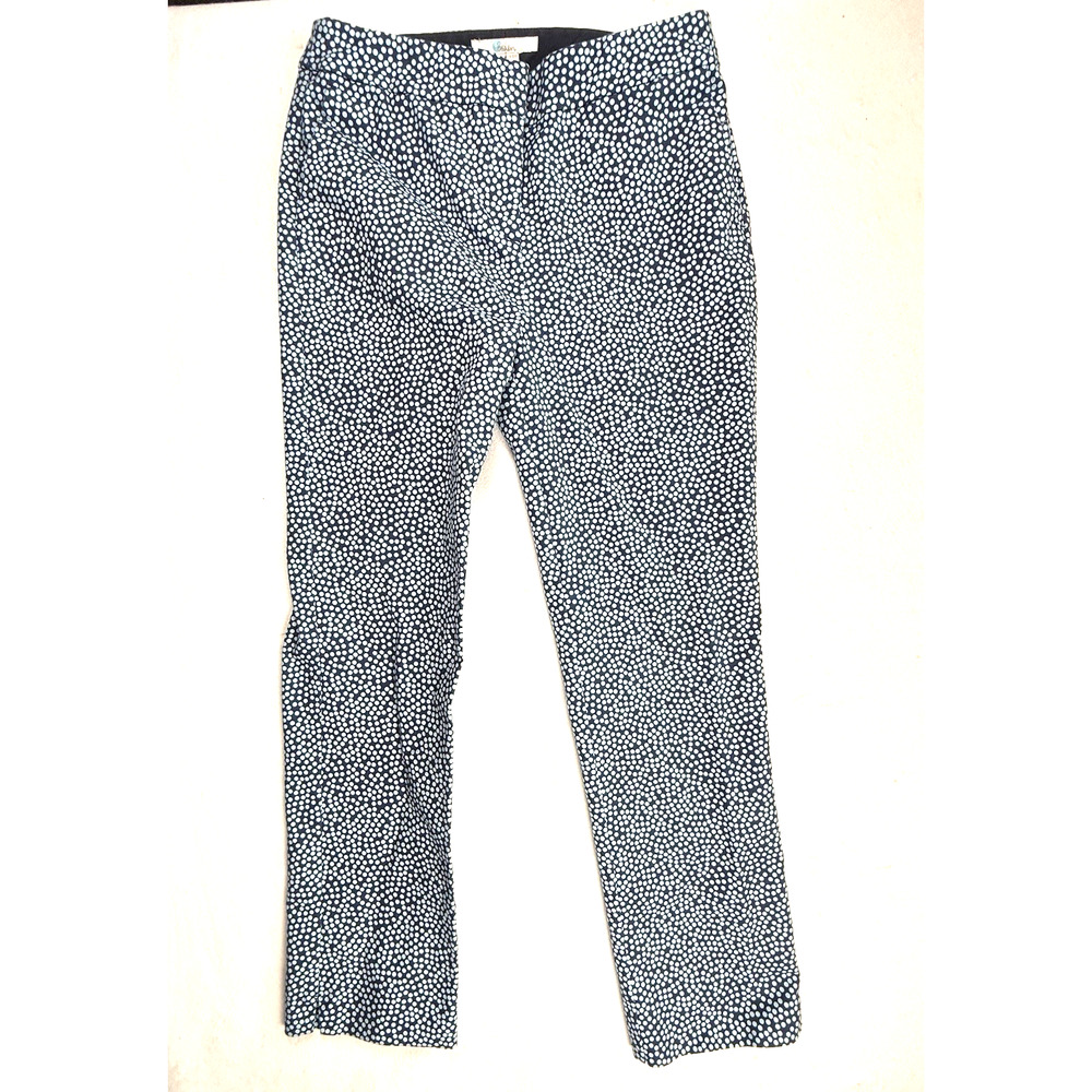 Boden Capri Cropped Pants 6R navy polka dots Preppy Coastal
